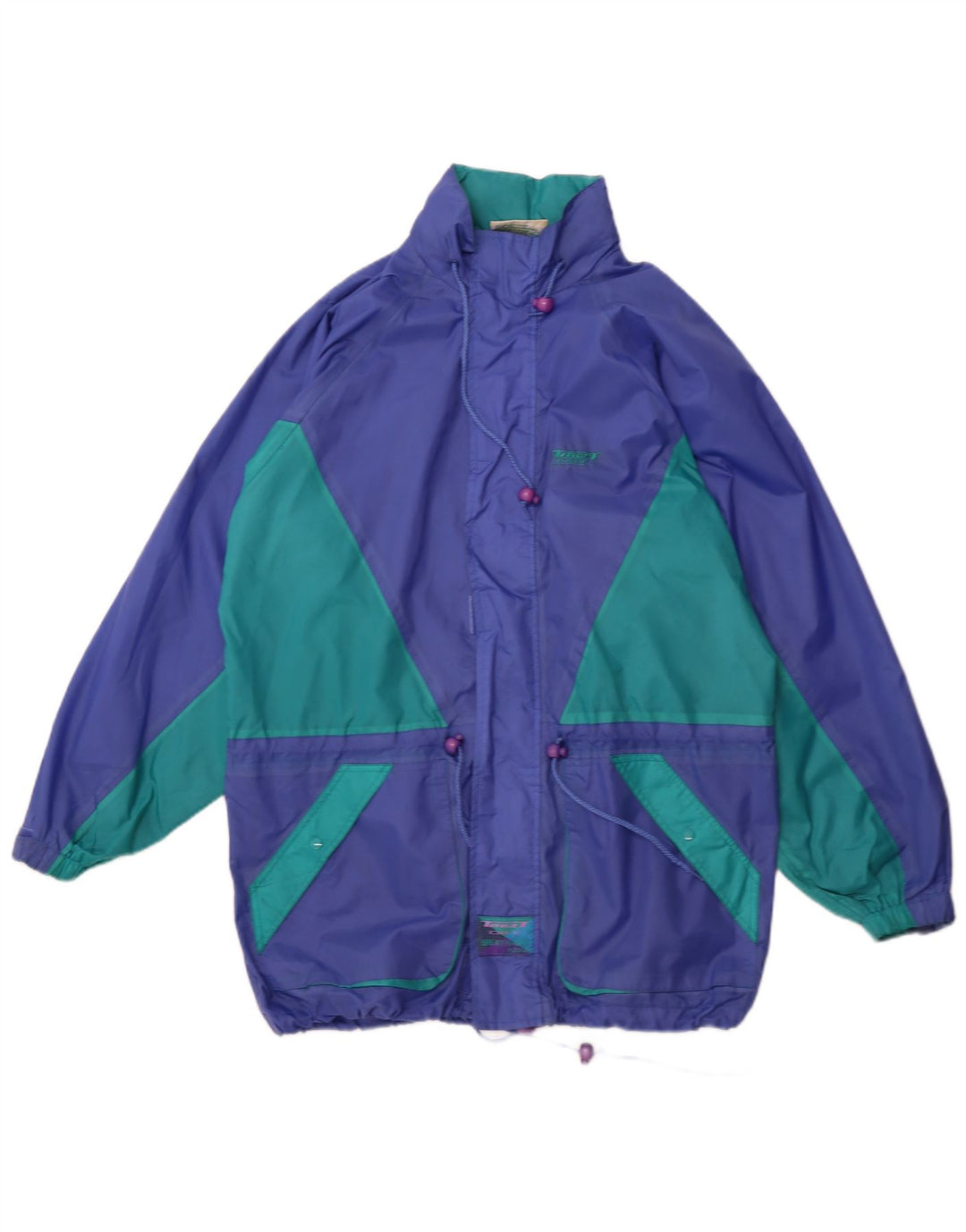 TARGET DRY Męski płaszcz przeciwdeszczowy oversize z kapturem UK 36 Small Blue Colorblock