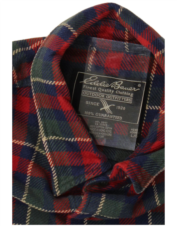 EDDIE BAUER Męska koszula flanelowa, duża, wielokolorowa, bawełniana w kratę