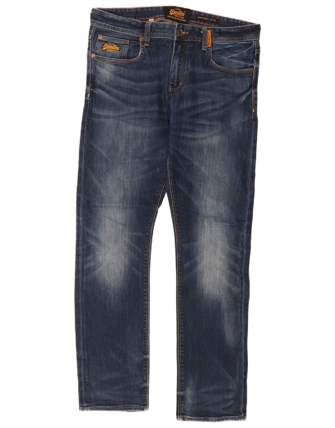 Męskie jeansy Superdry Corpporal W34 L32 Niebieskie, bawełniane