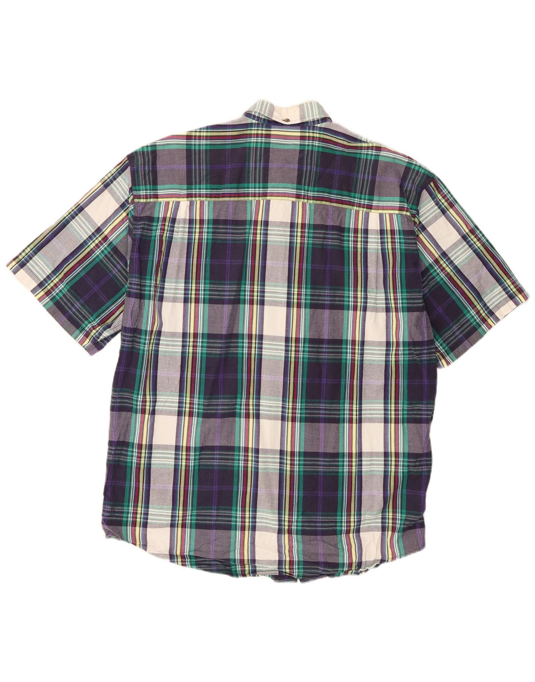 Męska koszula z krótkim rękawem Eddie Bauer, duża, wielobarwna, bawełniana krata