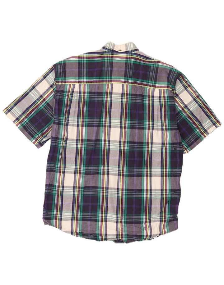 Męska koszula z krótkim rękawem Eddie Bauer, duża, wielobarwna, bawełniana krata
