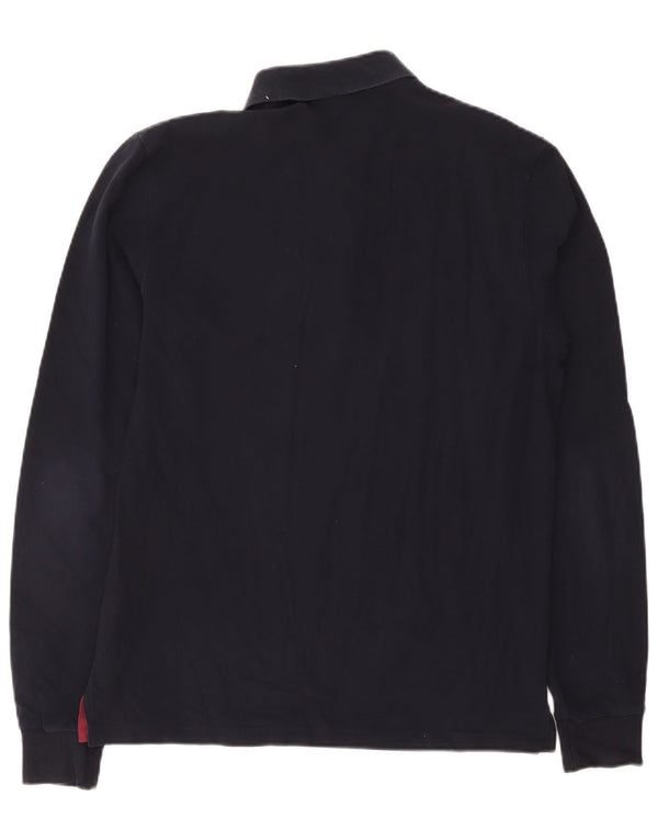 GANT Mens Long Sleeve Polo Shirt Large Navy Blue Cotton