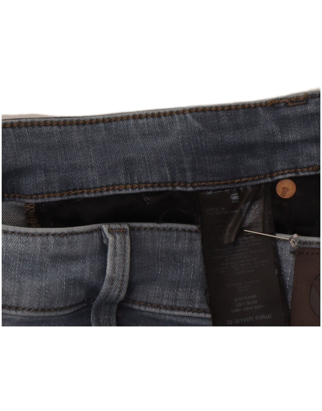 Męskie jeansy slim G-Star W34 L30 Niebieski poliester