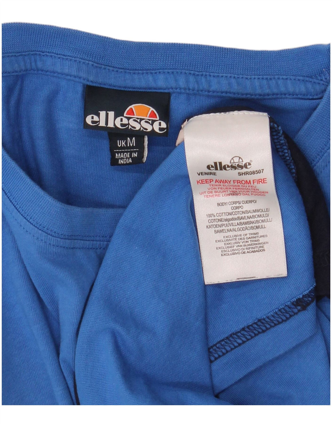 T-shirt męski Ellesse Top, średni, granatowy, bawełniany blok kolorów
