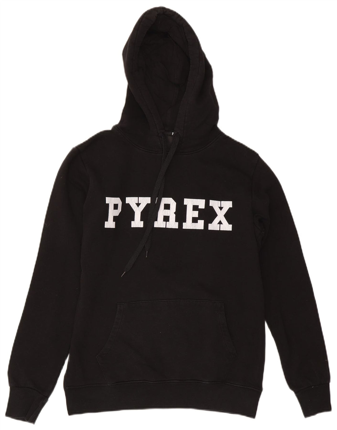 Męski sweter z kapturem i grafiką Pyrex, mały, czarny, bawełniany