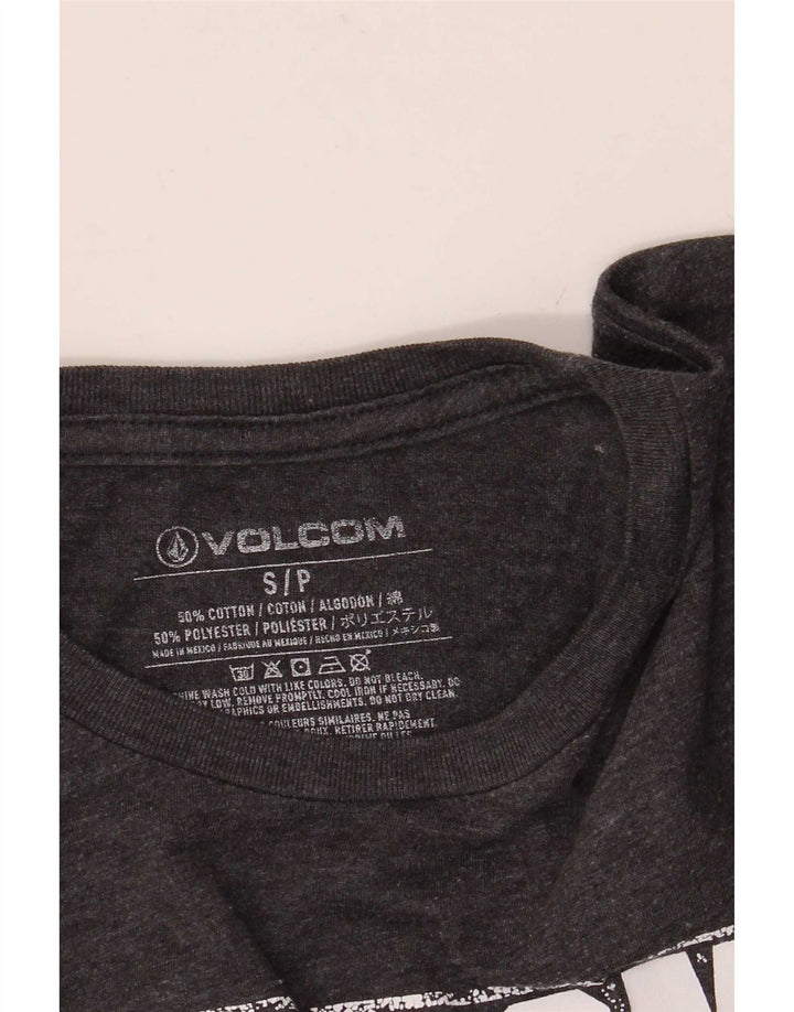 Męska koszulka z grafiką Volcom, mała, szara, bawełniana