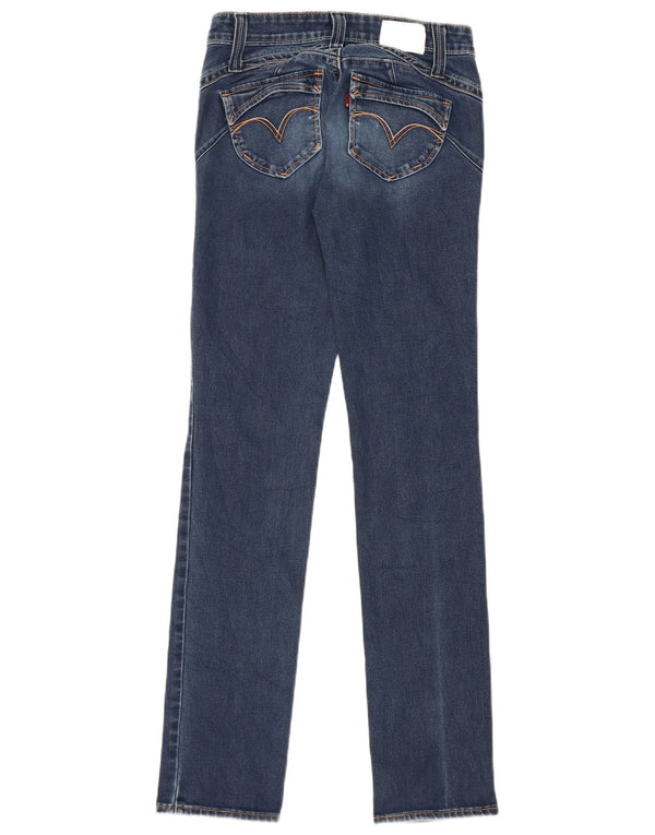 Damskie jeansy Levi's Demi Curve Straight W26 L32 Niebieskie bawełniane