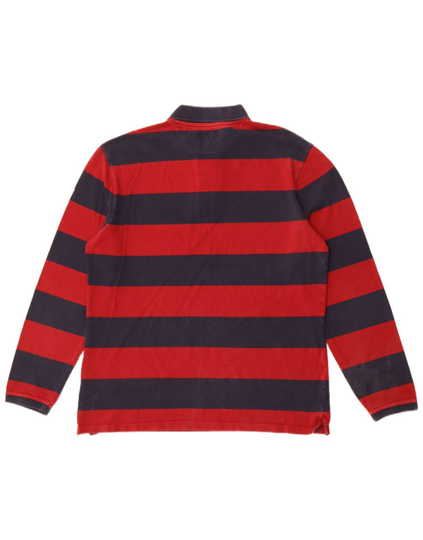 Męska koszulka polo do rugby Barbour z długim rękawem XL, bawełniana w granatowe paski