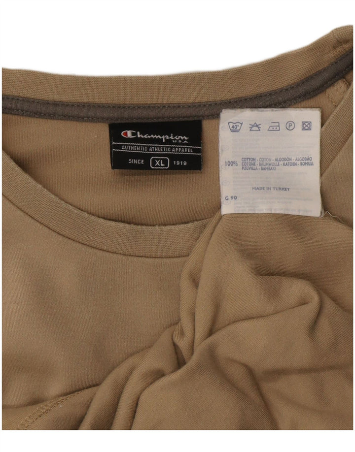Koszulka męska Champion XL, beżowa, bawełniana