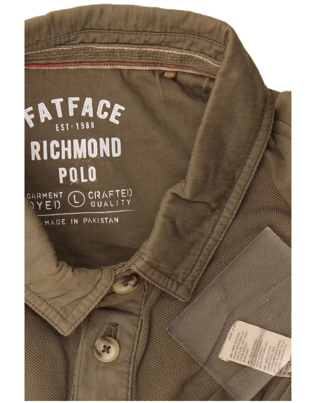 Męska koszulka polo FAT FACE, duża, bawełniana w kolorze khaki