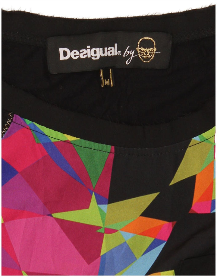 Damska koszulka Desigual Top UK 12 Medium Black Geometric