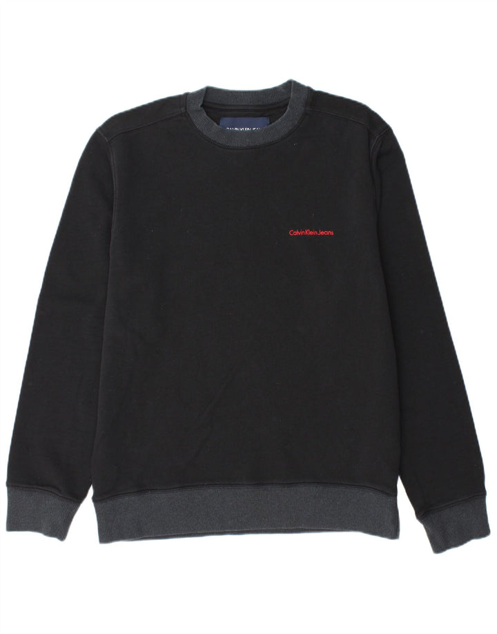 Męski sweter CALVIN KLEIN JEANS, średniej wielkości, czarny, bawełniany