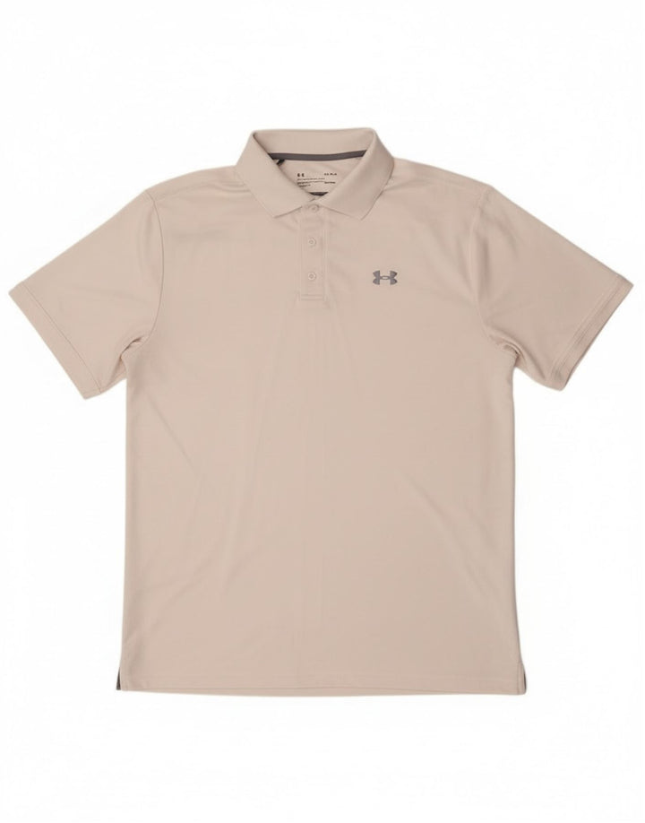 Męska koszulka polo Under Armour Heat Gear, duża, biała, z poliestru