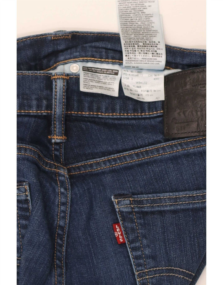 Męskie jeansy Levi's 511 Slim W34 L32 Granatowa bawełna