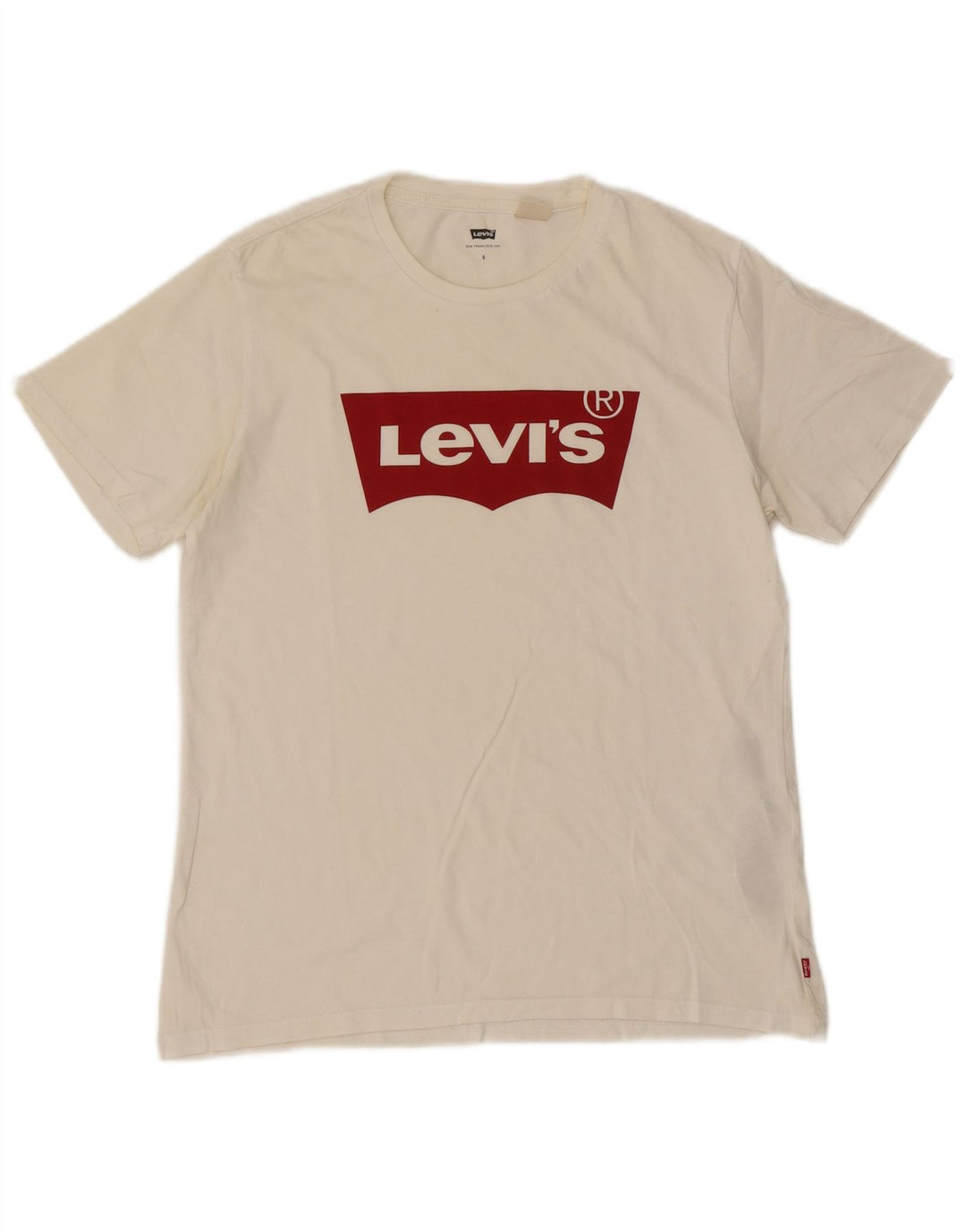 Męski T-shirt z grafiką Levi's, mały, biały, bawełniany