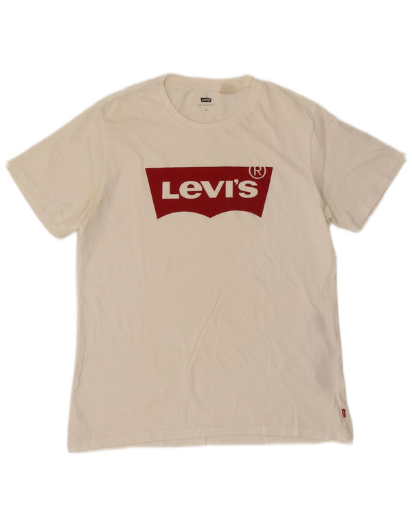 Męski T-shirt z grafiką Levi's, mały, biały, bawełniany