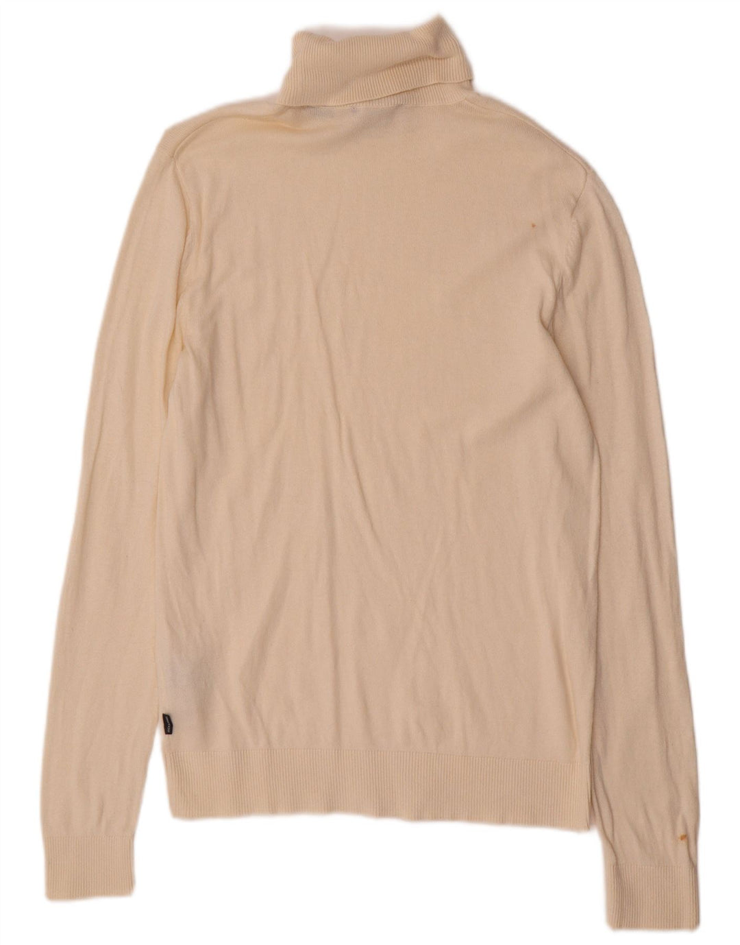Męski sweter Jack & Jones z wywijanym dekoltem, mały, z białej bawełny