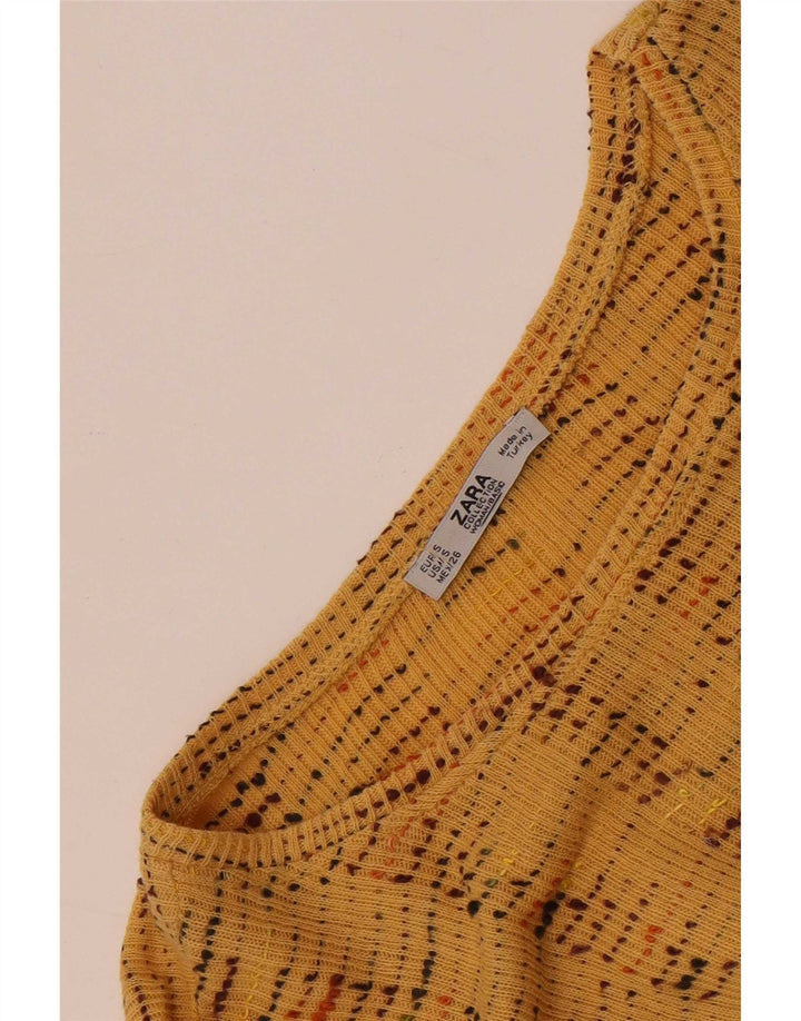 Damska bluzka Zara Crop Top UK 10 w małe beżowe paski