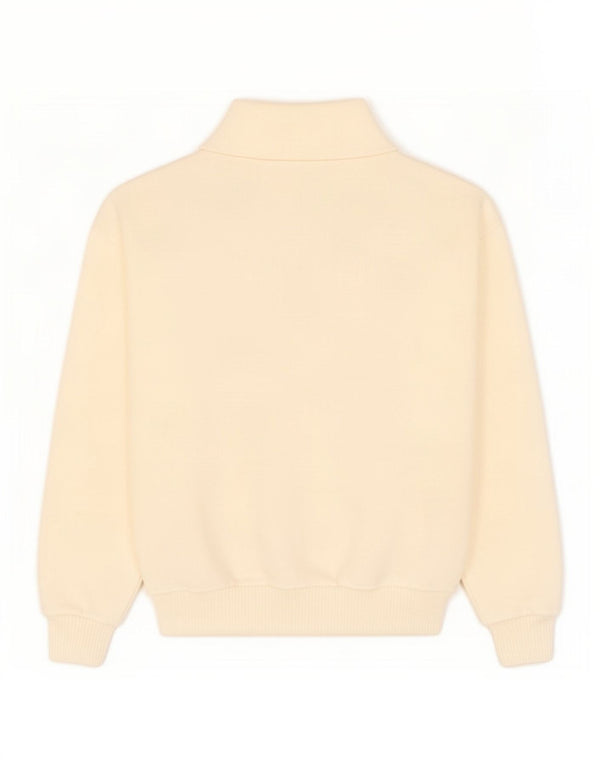 Sweter damski w stylu vintage z szalowym dekoltem UK 10 Small Beige