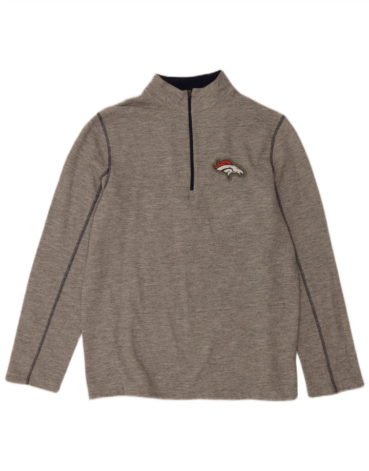 Męska bluza z zamkiem błyskawicznym NFL Denver Broncos, duża, szara, nakrapiana