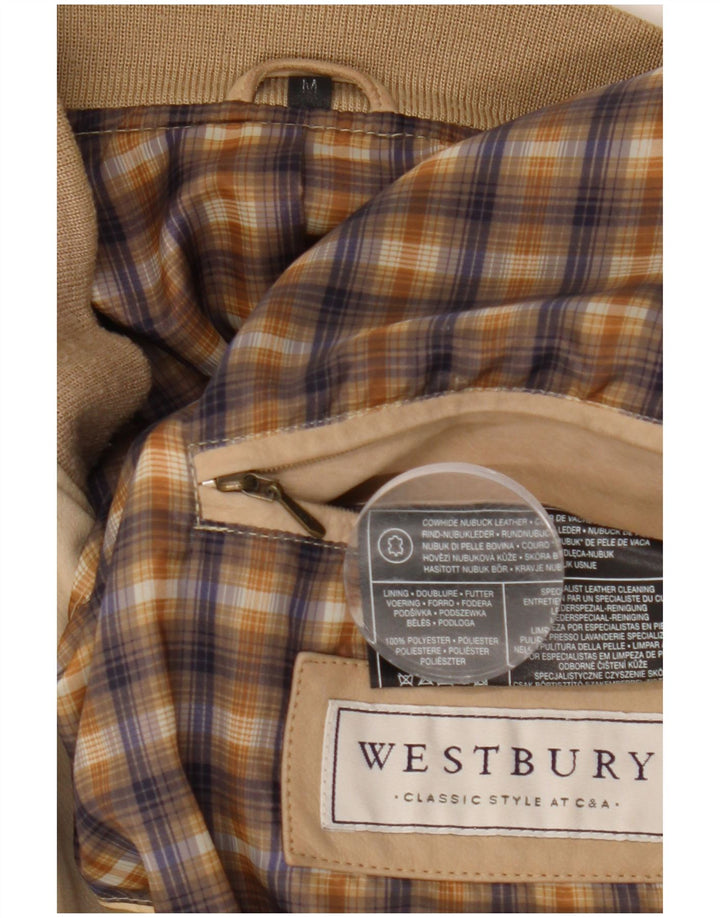 WESTBURY Męska kurtka skórzana UK 38 w kolorze średniego beżu