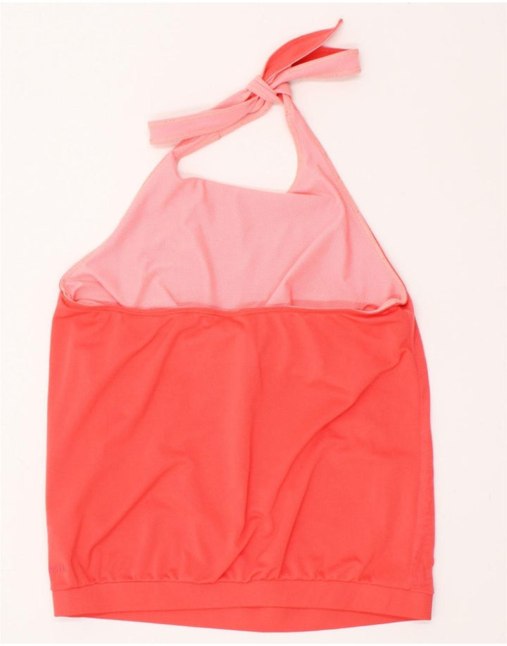 NIKE Womens Graphic Halter Top UK 8/10 Small Pink Polyester Vintage Nike and Second-Hand Nike from Messina Hembry 