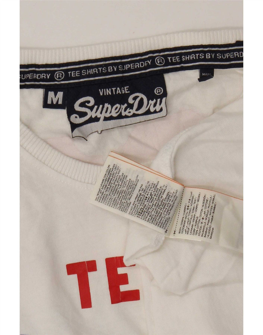 Męski T-shirt z grafiką Superdry, średni biały bawełniany