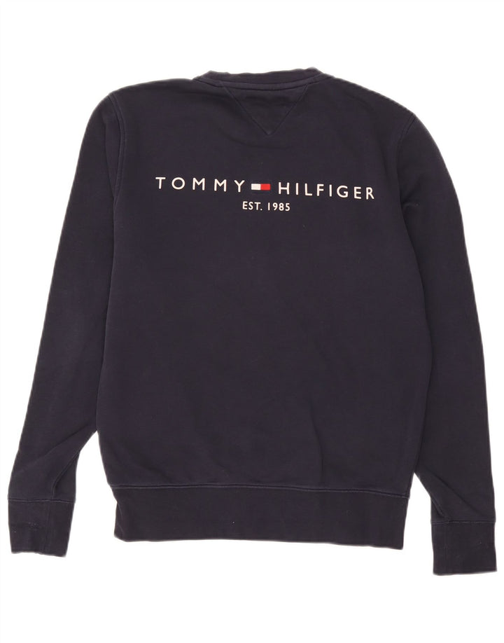 Męska bluza Tommy Hilfiger Sweter Średni granatowy, bawełniany
