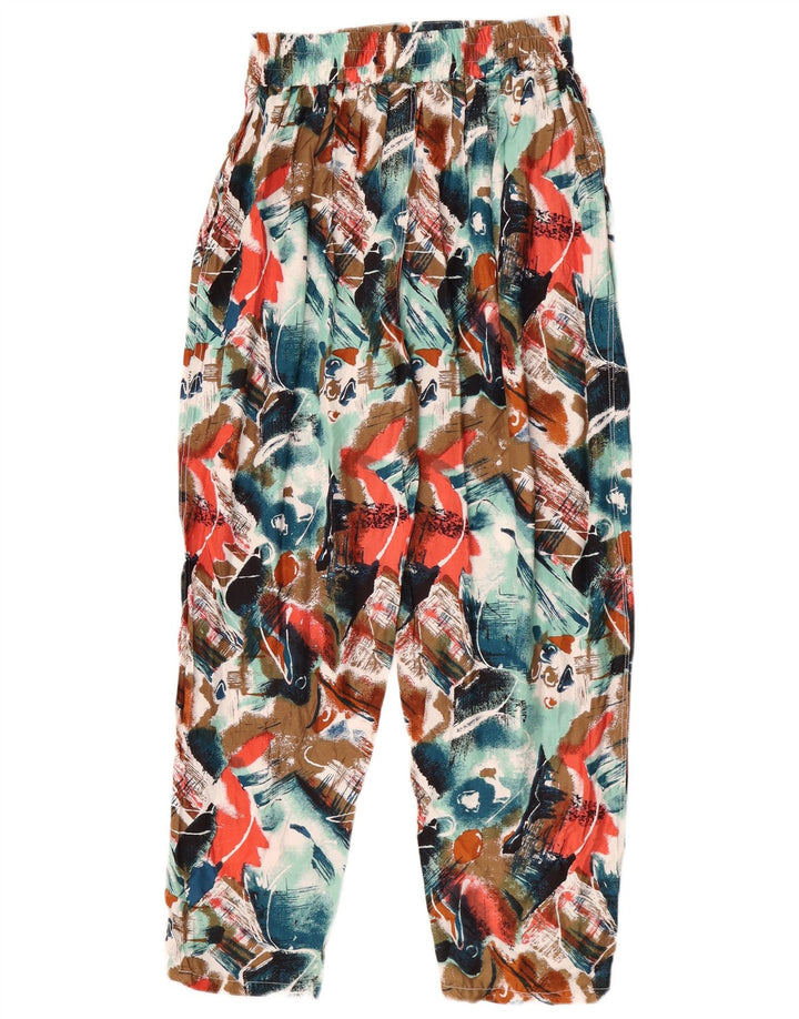 Awangardowe damskie spodnie typu casual w abstrakcyjny wzór W30 L28 wielokolorowe