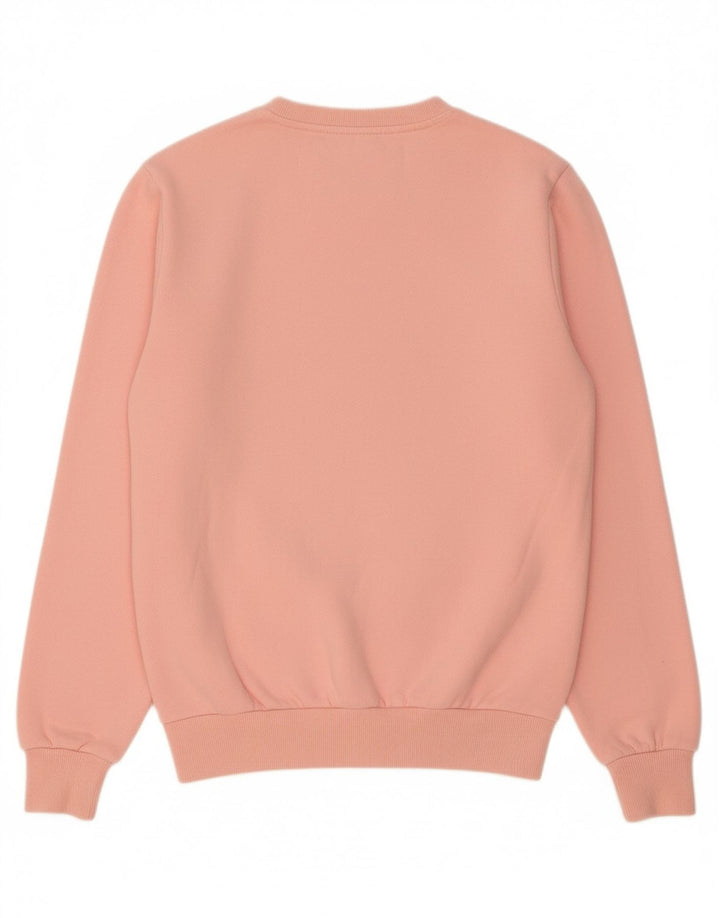 ELLESSE Womens Oversized Graphic Sweatshirt Jumper UK 8 Small Pink Cotton