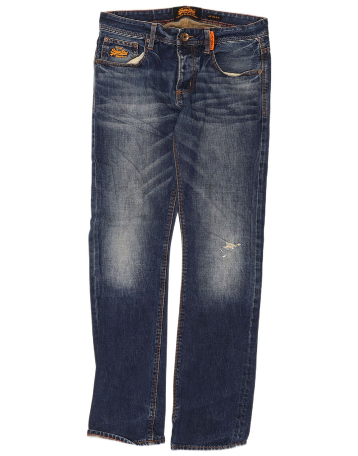 Męskie jeansy Superdry w trudnej sytuacji W32 L32, niebieskie, bawełniane