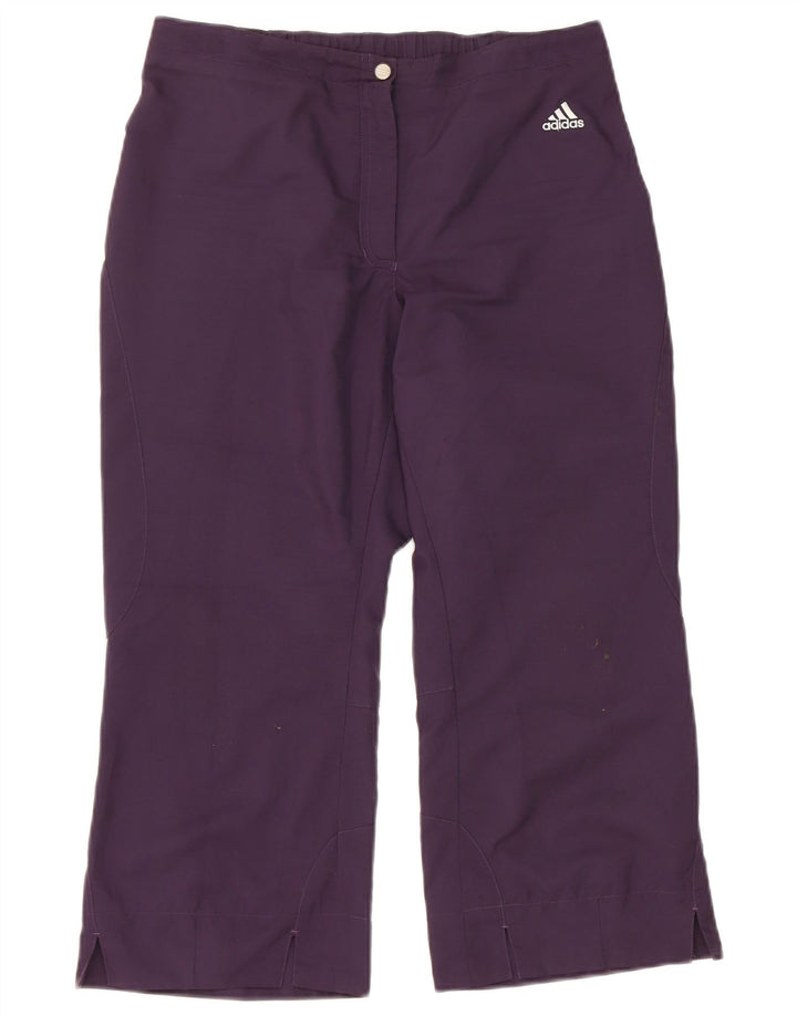 Damskie spodnie Capri Adidas UK 12 Medium W28 L21 Fioletowy poliester