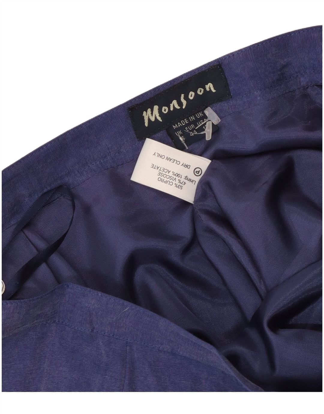 Damska spódnica midi Monsoon UK 16 Large W32 Niebieska wiskoza