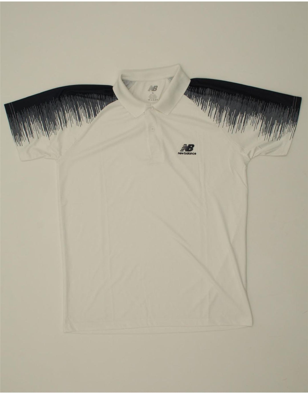 NEW BALANCE Boys Polo Shirt 15-16 Years White Colourblock Polyester Vintage New Balance and Second-Hand New Balance from Messina Hembry 