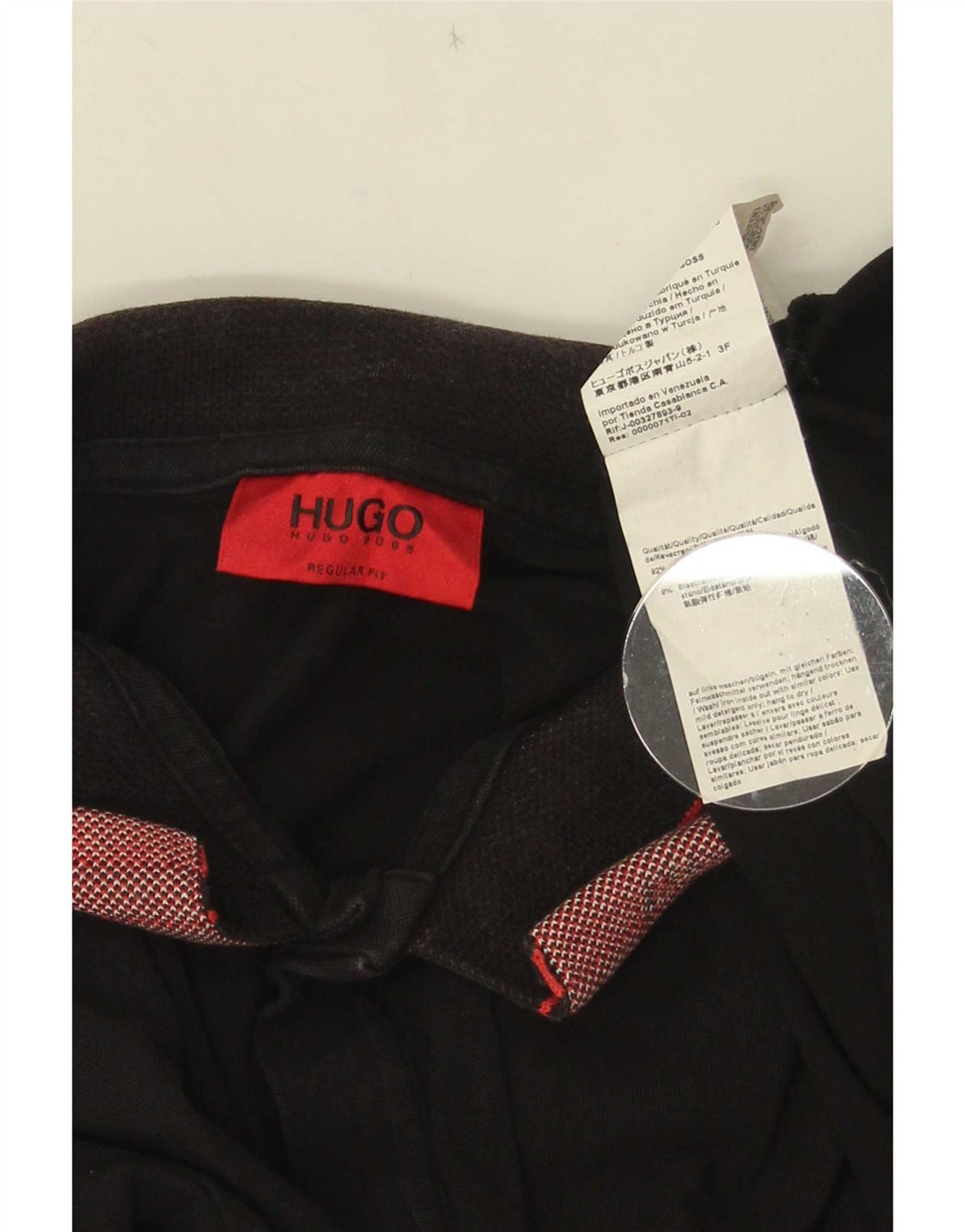 Męska koszulka polo Hugo Boss, duża, czarna, bawełniana w paski