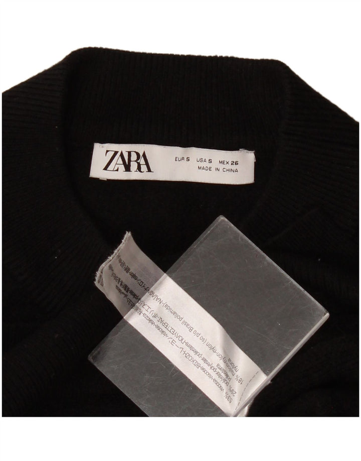 Damski sweter oversize z golfem Zara UK 10 Small Black Wiskoza