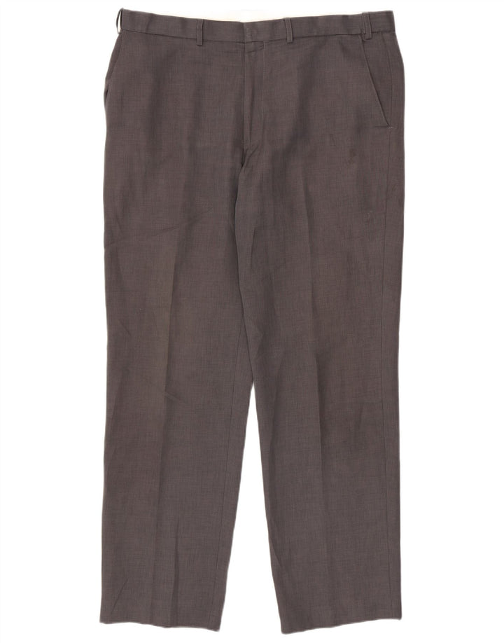 Marks & Spencer Męskie proste spodnie chino W38 L33 Szary poliester