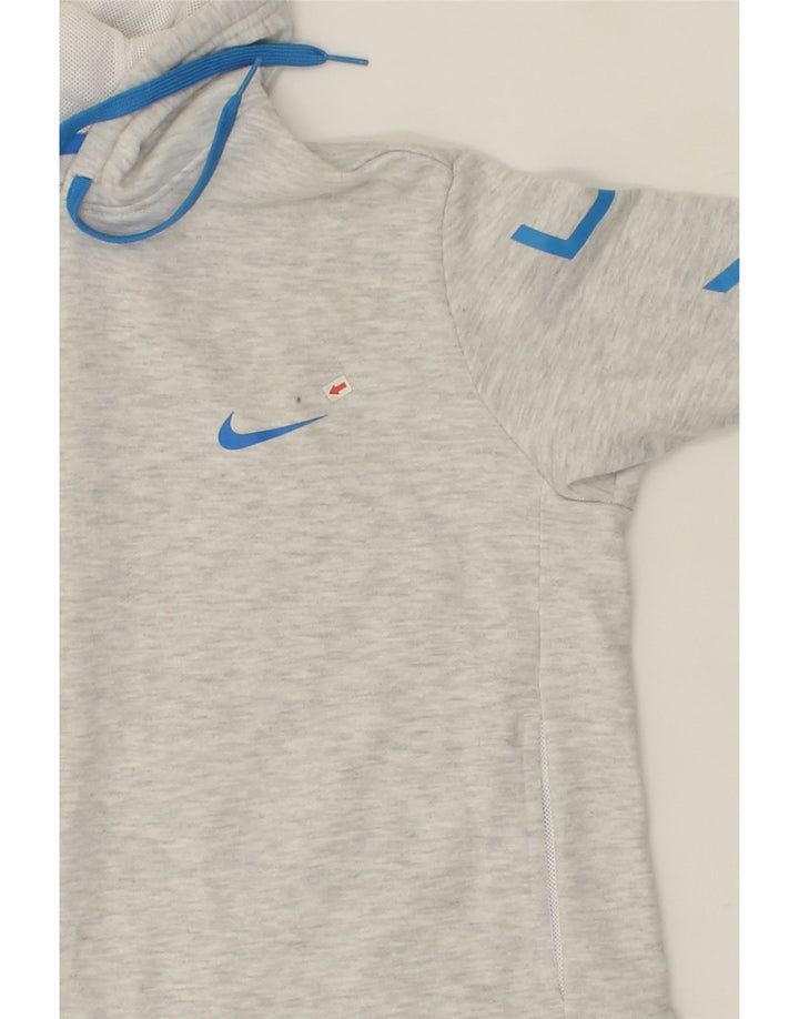 NIKE Womens Oversized Graphic Hoodie Jumper UK 14 Medium Grey Rayon Vintage Nike and Second-Hand Nike from Messina Hembry 