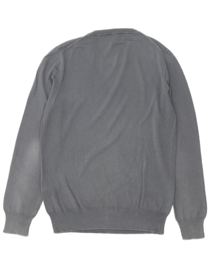 FRED PERRY Męski sweter z okrągłym dekoltem, średnioszary, bawełniany