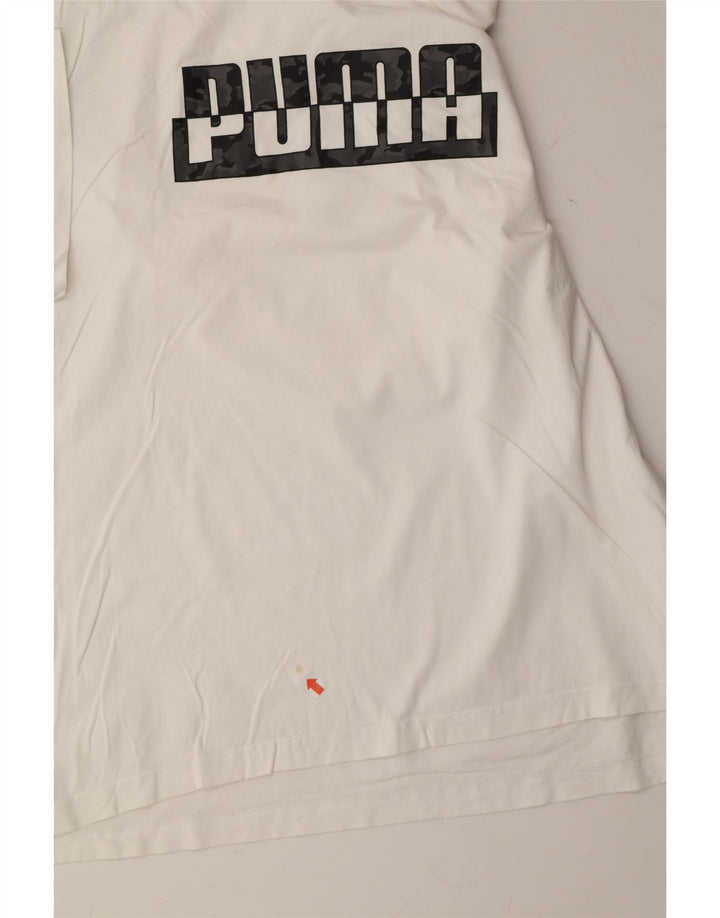 PUMA Mens Graphic T-Shirt Top 2XL White Cotton Vintage Puma and Second-Hand Puma from Messina Hembry 