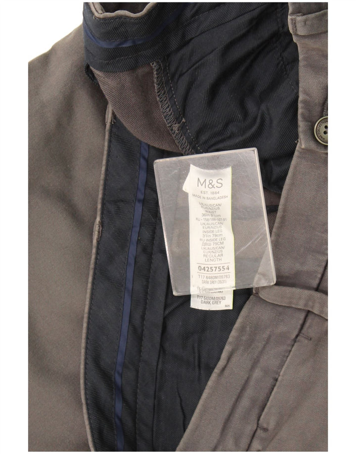 Marks & Spencer Męskie spodnie typu chino W36 L31 Szara bawełna