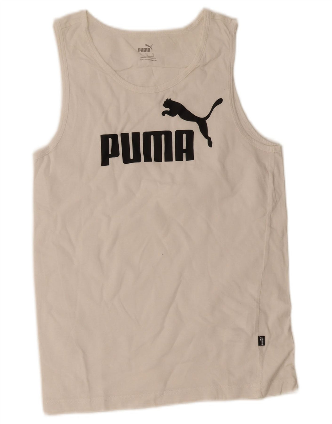 Męska kamizelka z grafiką Puma, mała, biała, bawełniana