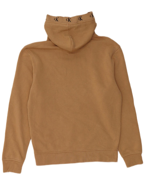Męski sweter z kapturem Calvin Klein XS, beżowy, bawełniany