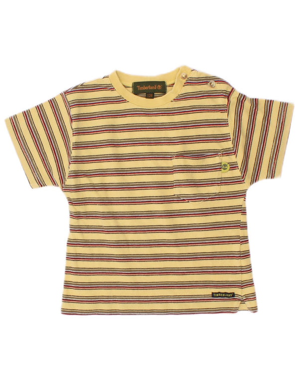 T-shirt chłopięcy Timberland Baby 9-12 miesięcy, bawełniany w żółte paski
