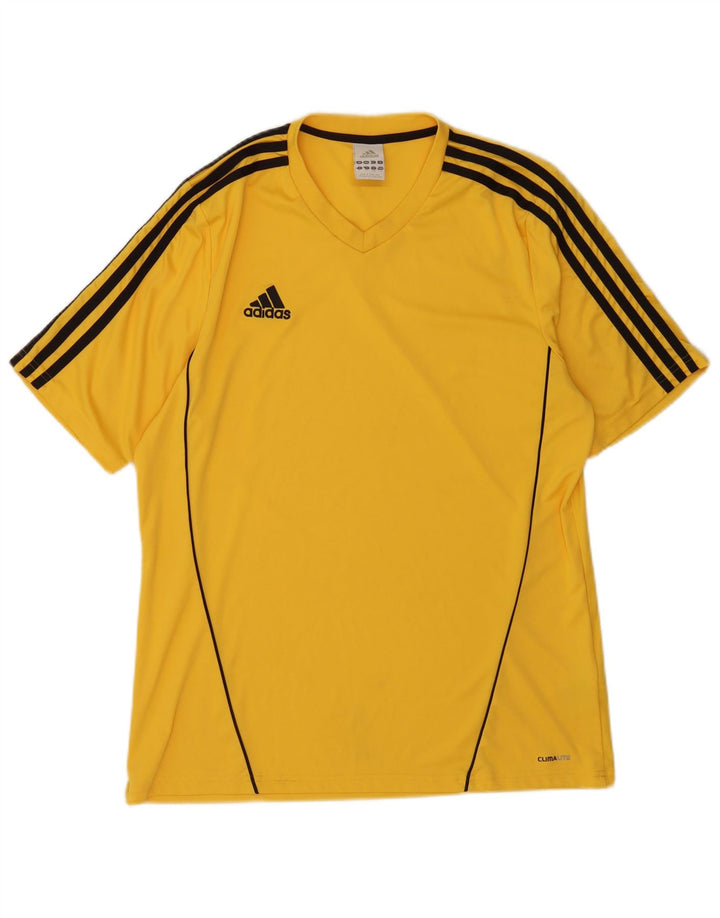 Adidas Męska koszulka Climalite Top, duża, żółta, poliestrowa