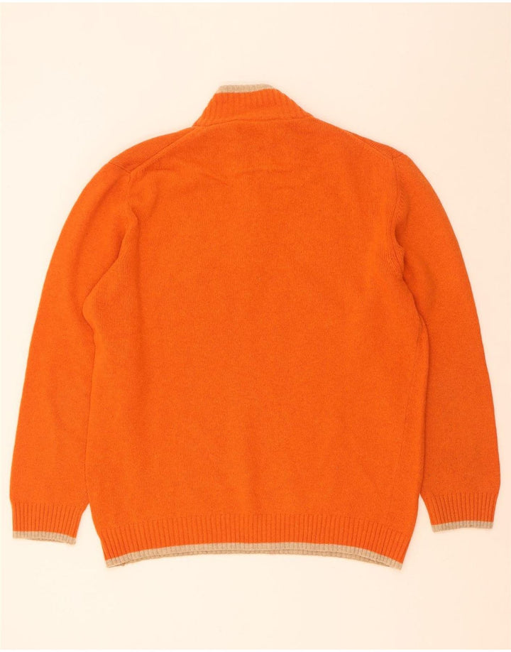 Męski sweter zapinany na zamek Sergio Tacchini XL, pomarańczowa wełna