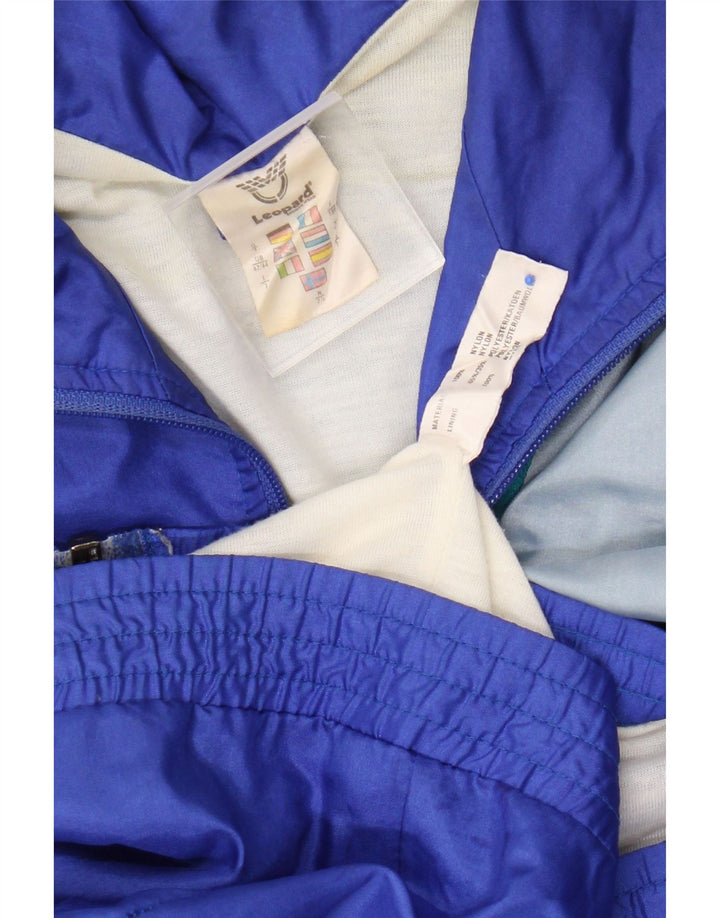 Męska kurtka dresowa Leopard UK 42/44, duży niebieski nylon z blokami kolorów