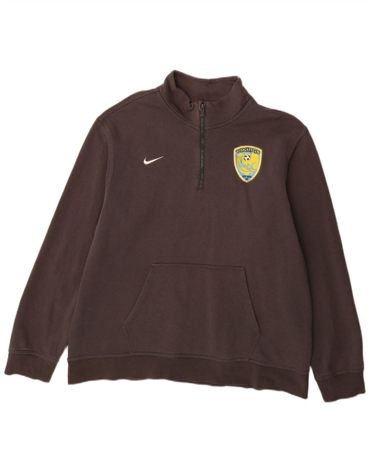 Męski sweter z zamkiem błyskawicznym Nike XL, szary, bawełniany