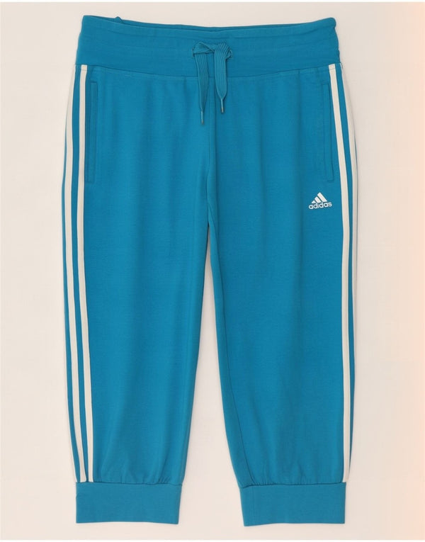 Adidas Damskie Bermudy Sportowe Spodenki UK 12 Średnie Niebieskie Bawełniane
