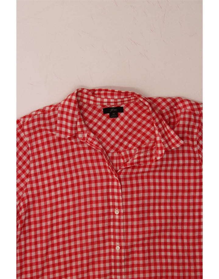 J. CREW Womens Shirt US 14 XL Red Gingham Cotton Vintage J. Crew and Second-Hand J. Crew from Messina Hembry 